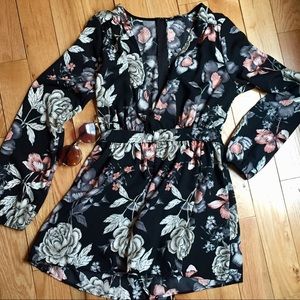 Sexy Plunging Neck Black Romper